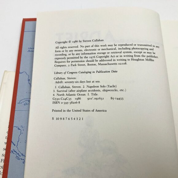 Adrift Seventy-six Days Lost At Sea HBDC Steven Callahan First Edition - Picture 10 of 11